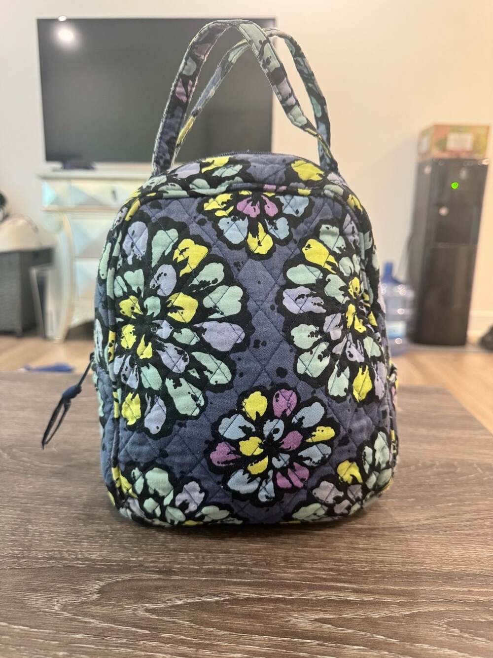 Vera Bradley Indigo Pop Blue Floral Quilted Lunch Bag